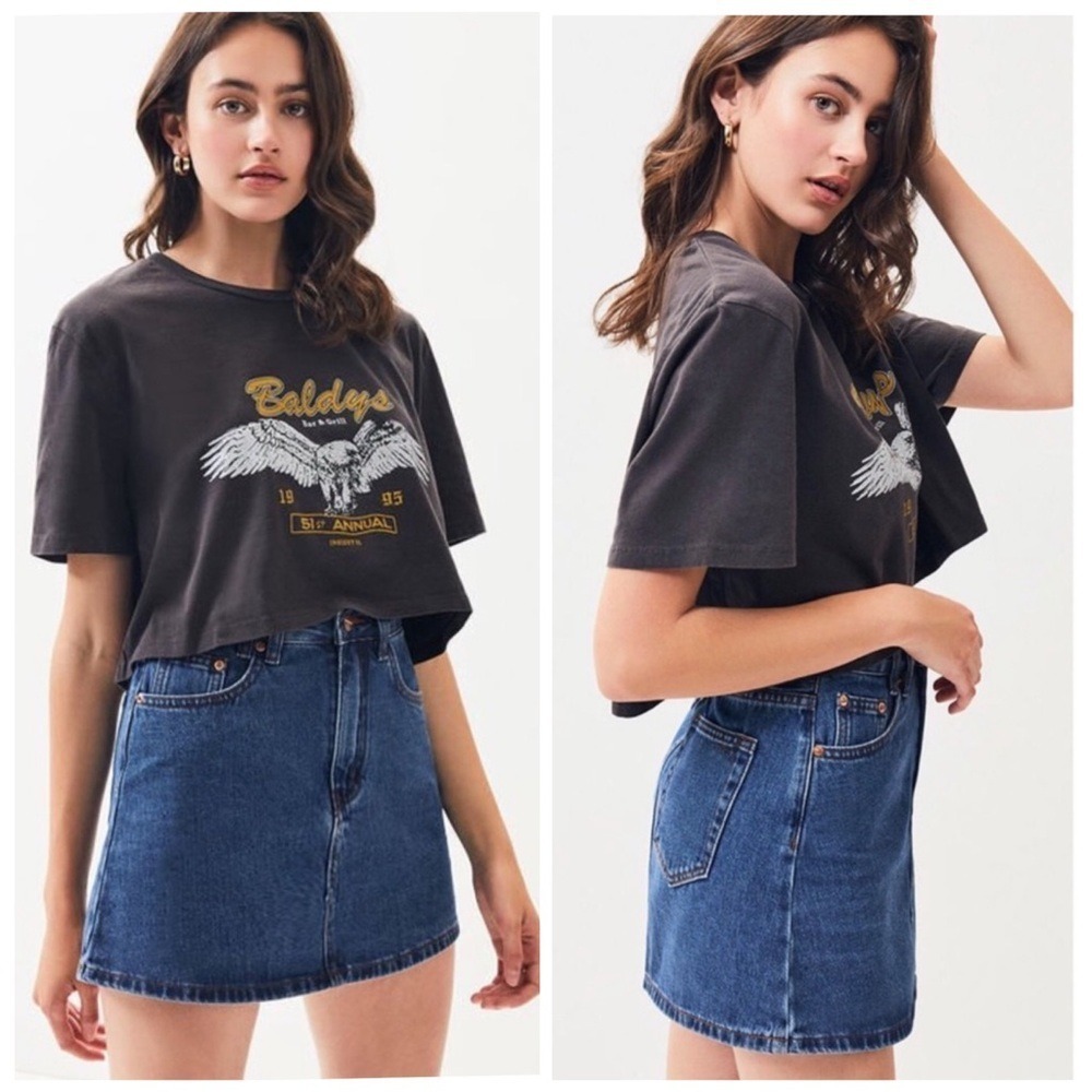 Moussy Denim Mini Skirt Women's 2 Blue Japanese Denim Y2K